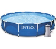 Каркасный бассейн + Фильтр-насос Intex Metal Frame 28212/28604 (Blue)