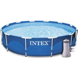 Каркасный бассейн + Фильтр-насос Intex Metal Frame 28212/28604 (Blue)
