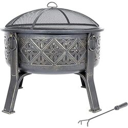 Castron pentru foc cu grilă de gratar La Hacienda Moresque (Bronze) Thumb