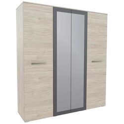 Шкаф Yasen Бари 4Д2З (Гикори Рокфорд Светлый/Графит Серый) Thumb