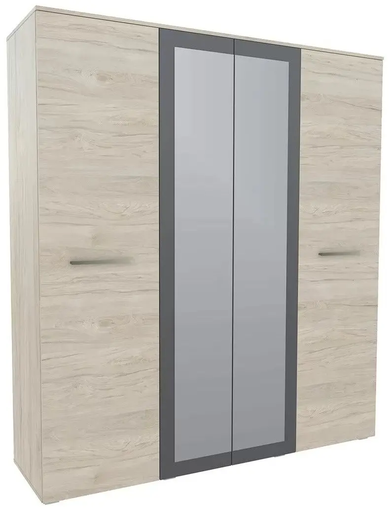 Шкаф Yasen Бари 4Д2З (Гикори Рокфорд Светлый/Графит Серый)