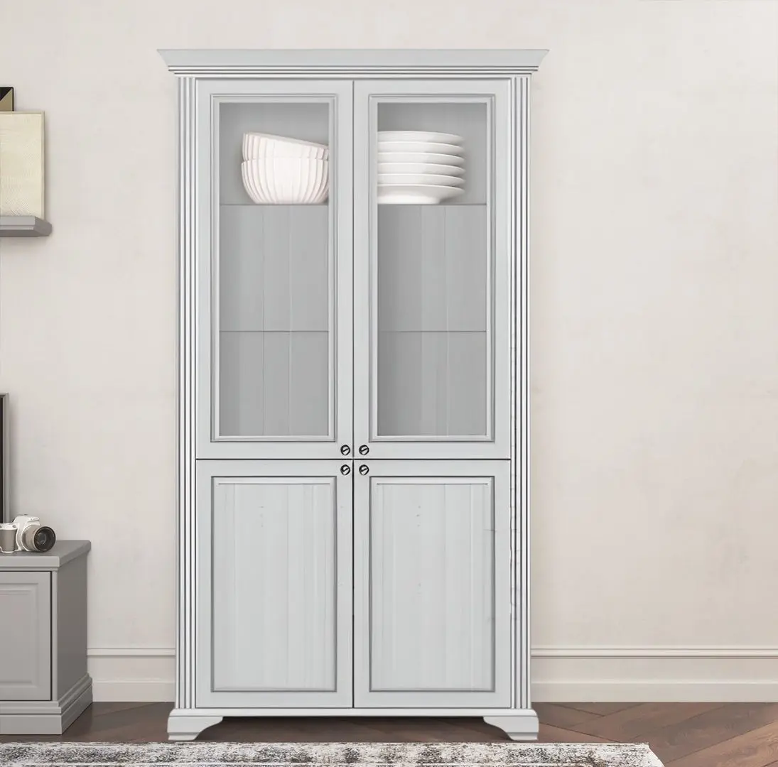 Vitrina Yasen White 2D2W (Silver Oak)
