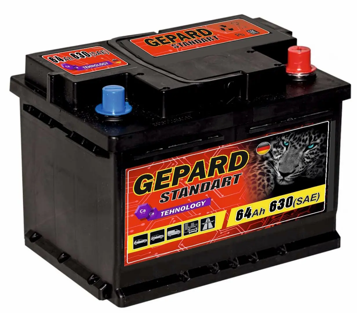 Acumulator Gepard Standart 64Ah 630A +R