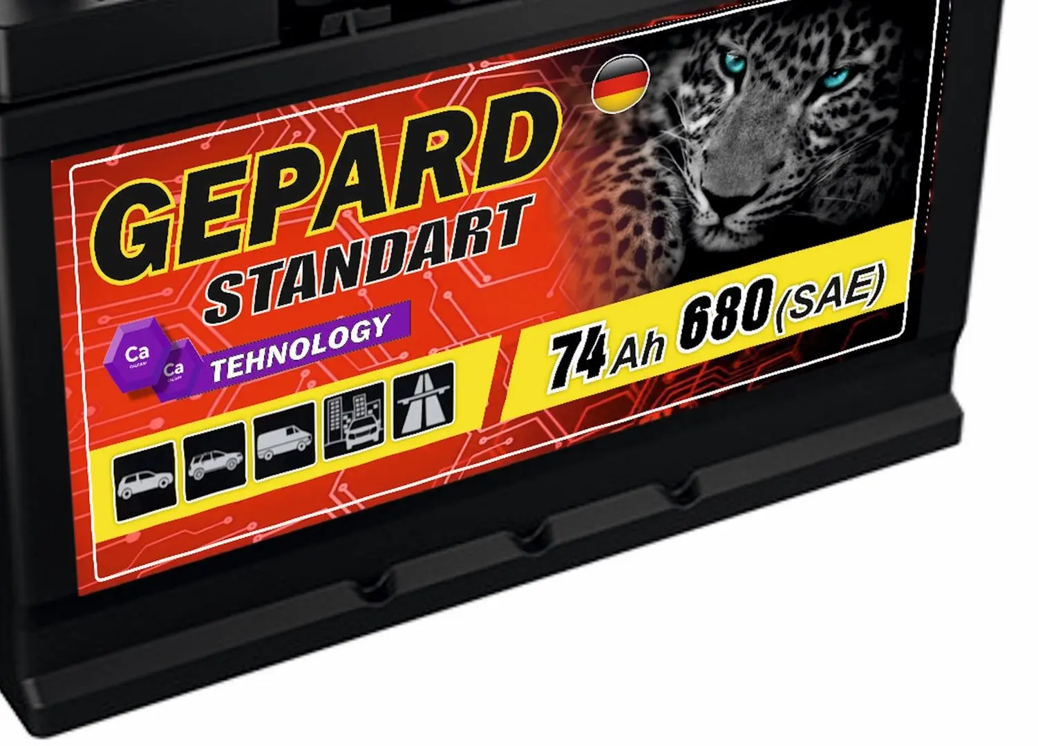 Acumulator Gepard Standart 74Ah 680A +R