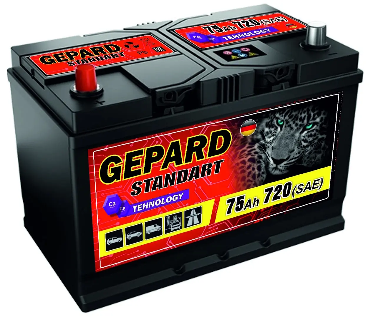 Аккумулятор Gepard Standart 75Ah 650A R+