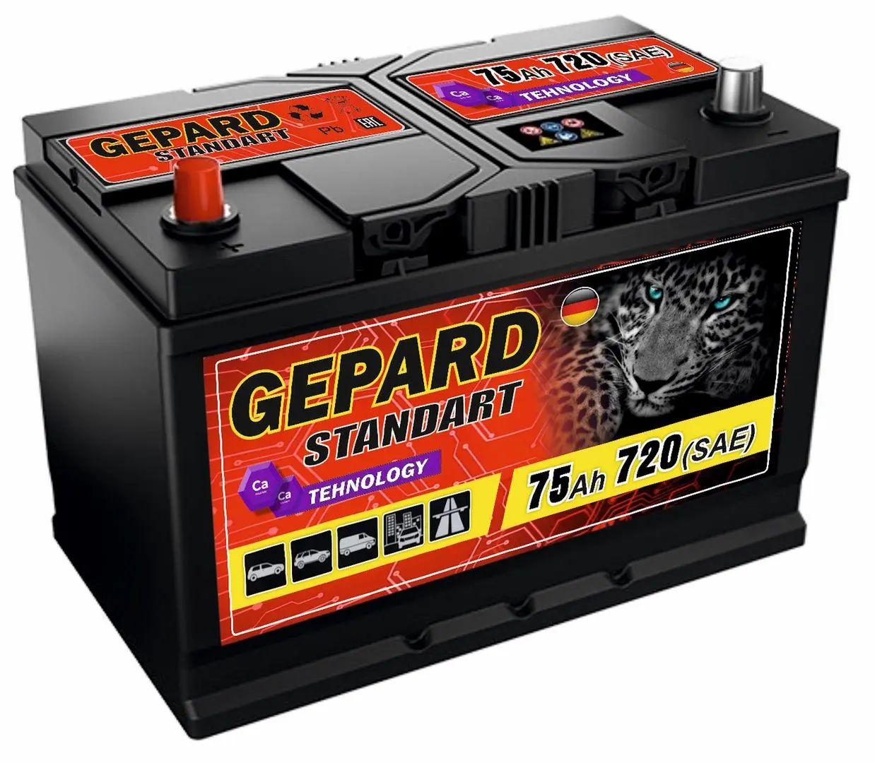 Аккумулятор Gepard Standart 75Ah 720A +L