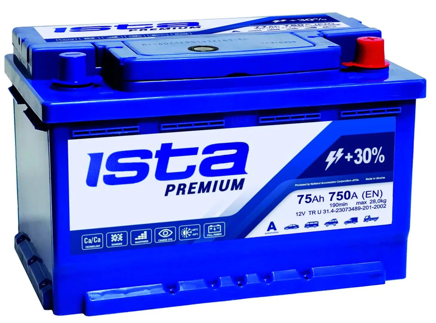 Acumulator Ista Premium 75Ah 750A +R