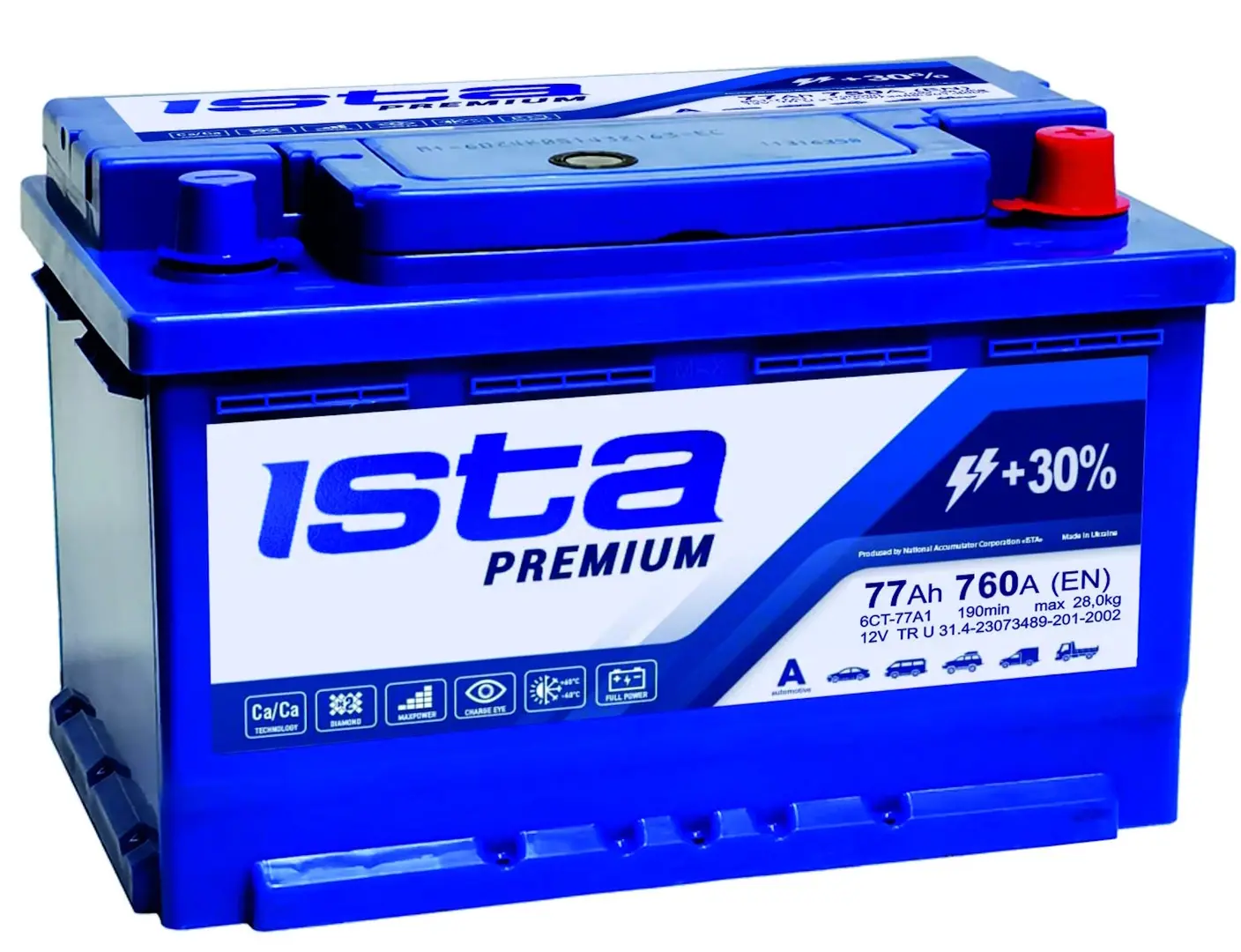 Acumulator Ista Premium 77Ah 760A +R