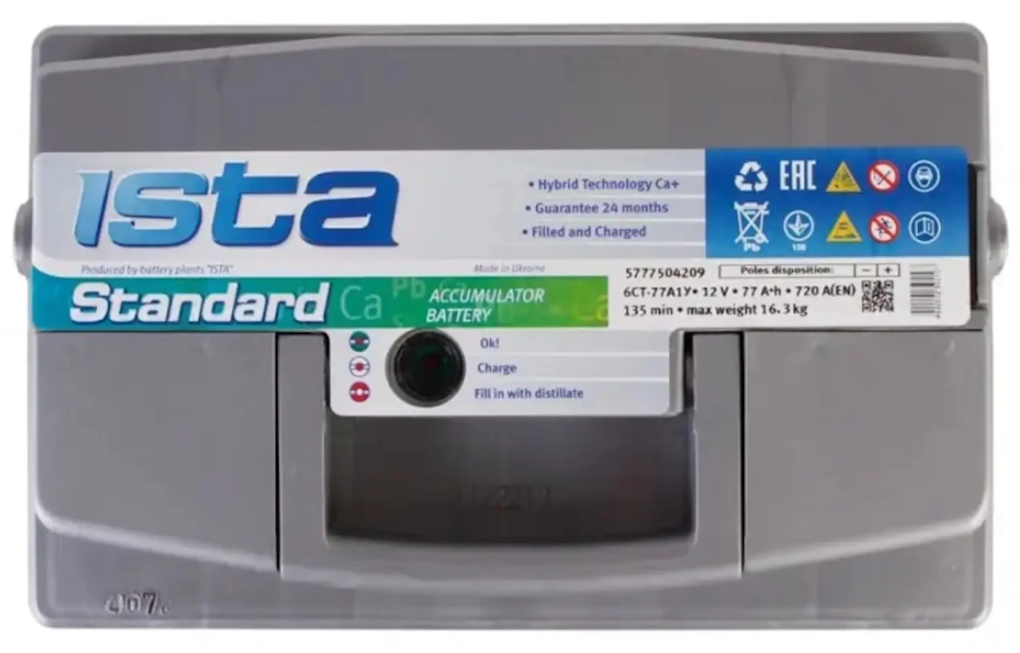 Acumulator Ista Standard 77Ah 720A +R