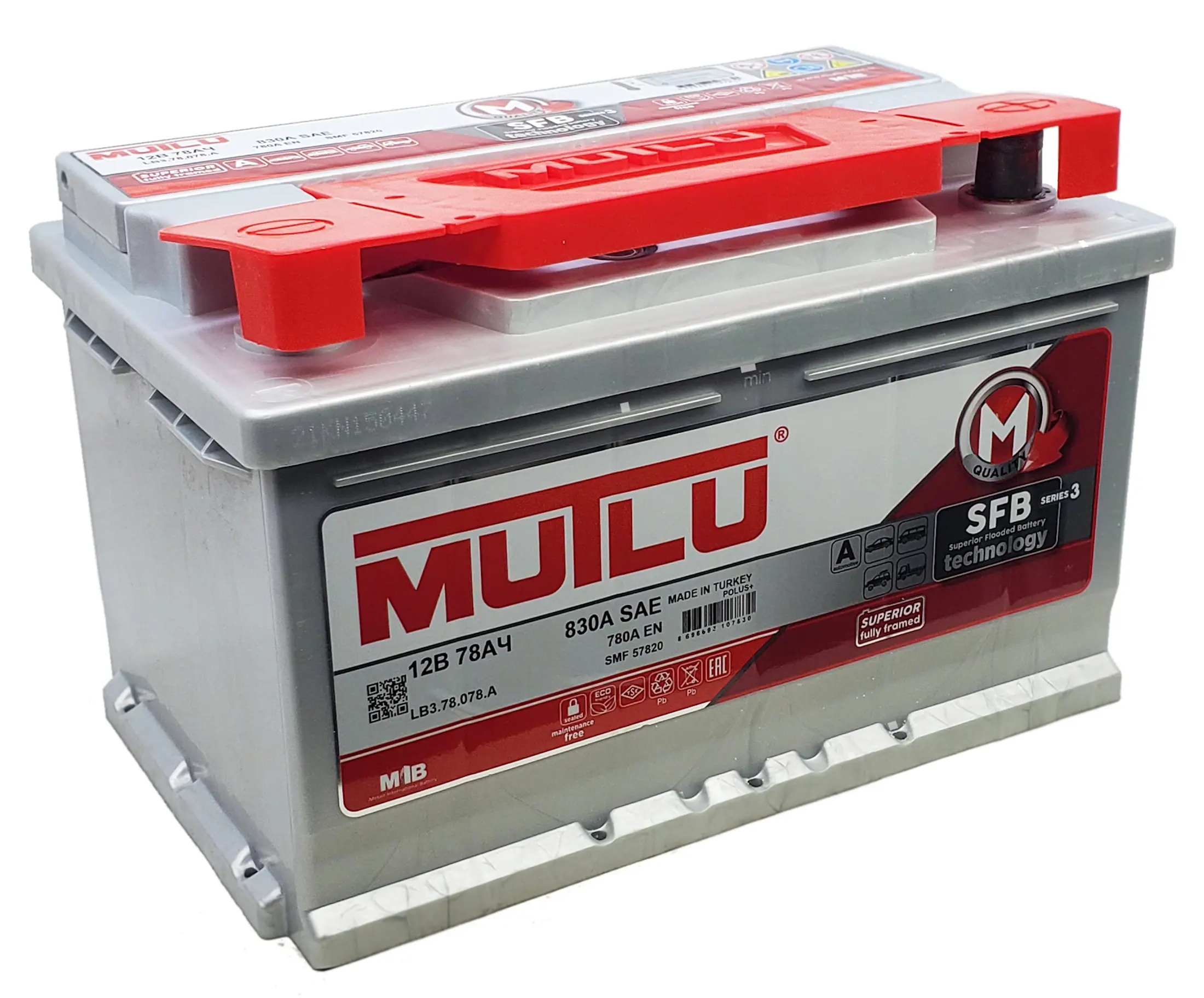 Acumulator Mutlu SFB 78Ah 780A P+