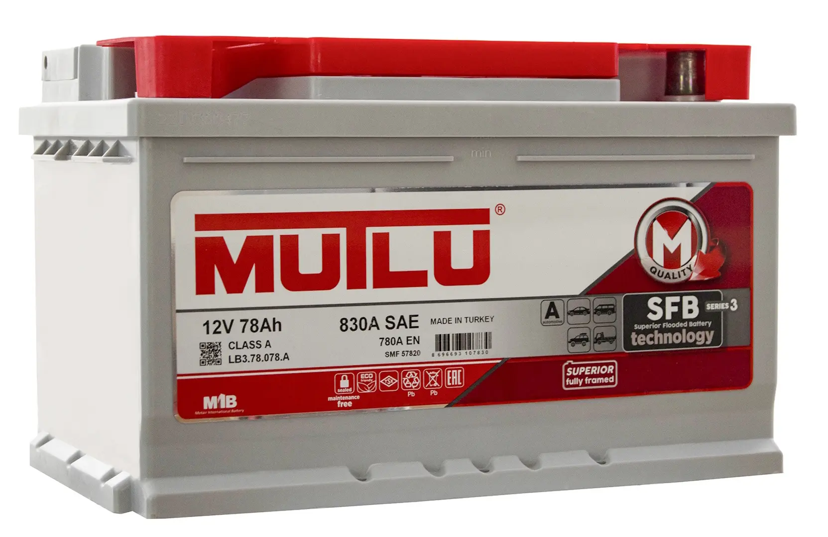 Acumulator Mutlu SFB 78Ah 780A P+