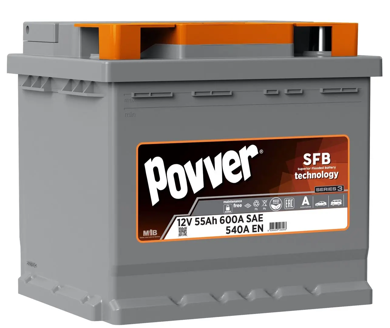 Acumulator Povver SFB 55Ah 600A LB1.55.054.A