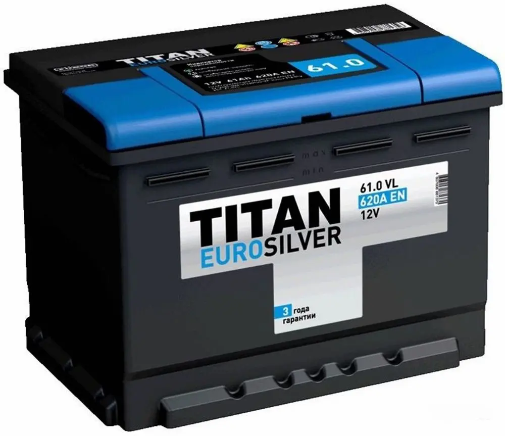 Аккумулятор Titan EuroSilver 6CT-61.0 VL 620A R+