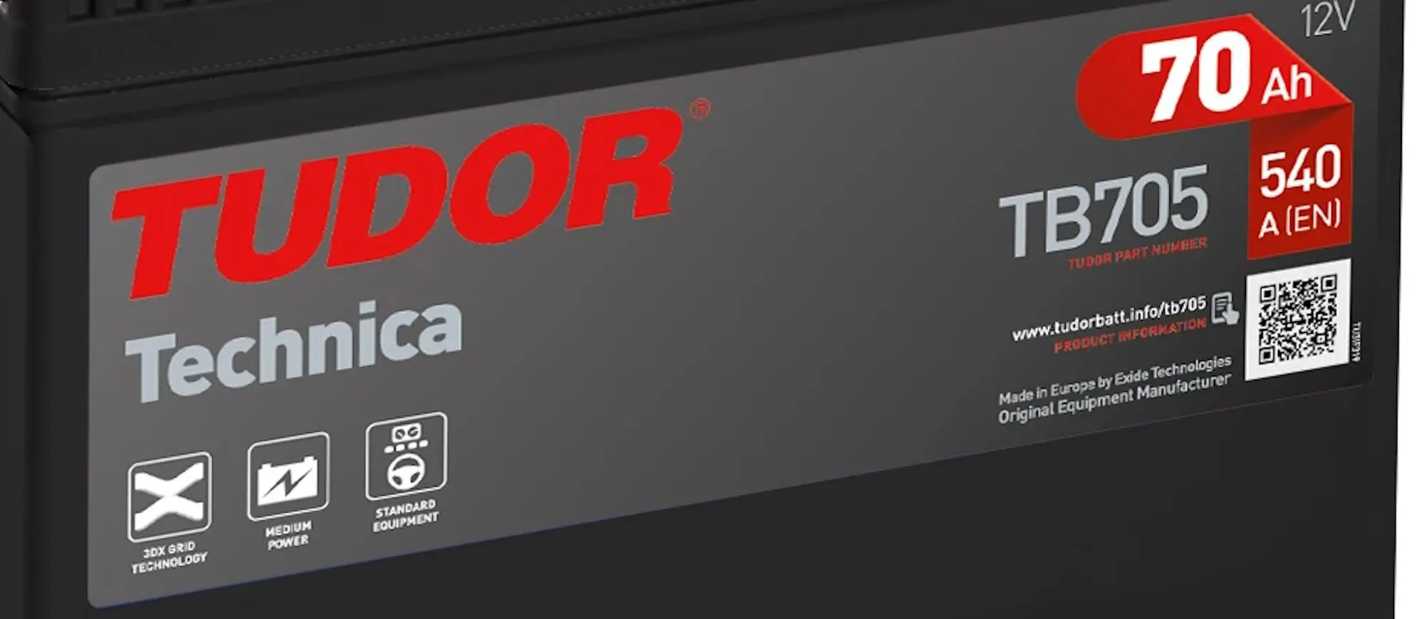 Аккумулятор Tudor Technica TB705 D26 70Ah 540A L+ - 2