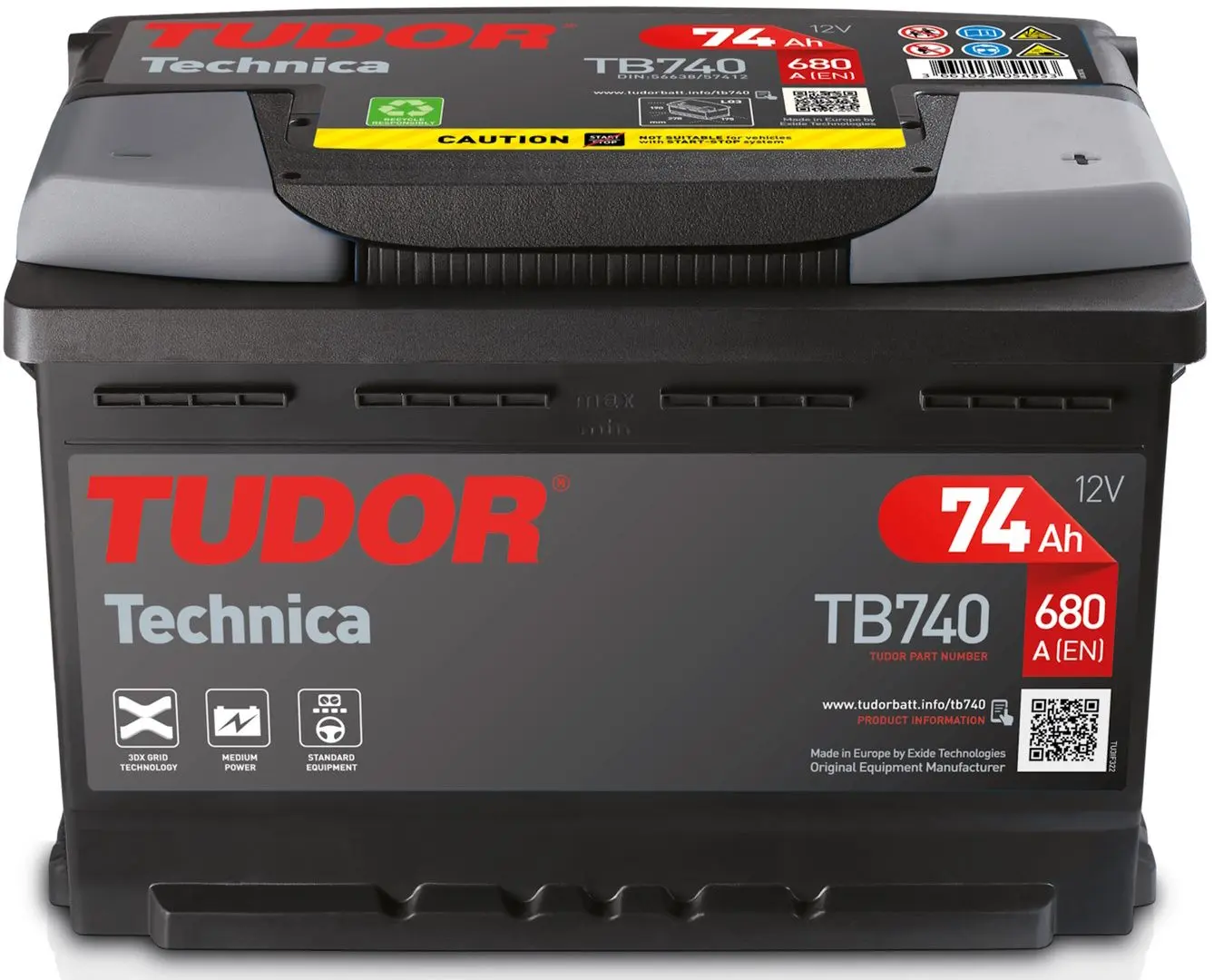 Аккумулятор Tudor Technica TB740 L03 74Ah 680A P+ - 2