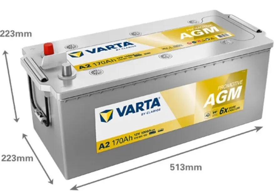 Аккумулятор Varta AGM 170Ah 1000A TE 077 - 2