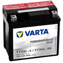 Acumulator Varta Powersports AGM YTX5L-BS 4Ah 80A