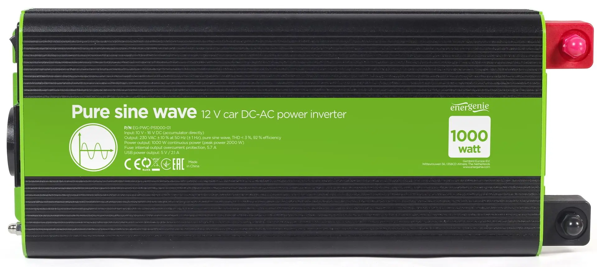Автомобильный инвертор Energenie EG-PWC-PS1000-01 (Green/Black)