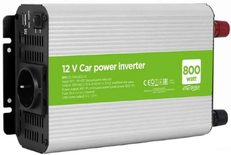 Invertor auto Energenie EG-PWC800-01 (Silver/Black)