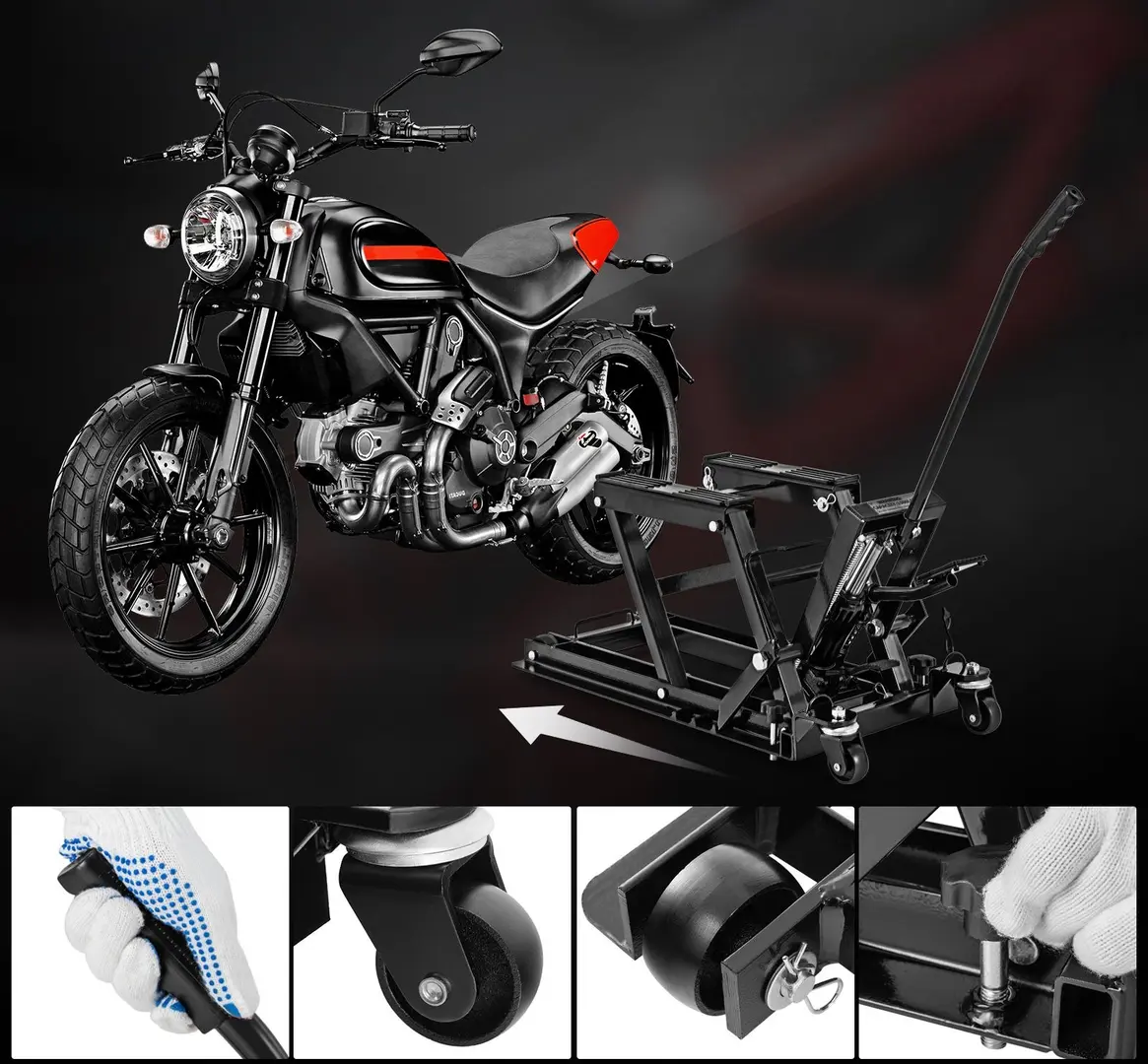 Гидравлический подъемник для мотоцикла Costway TL35740BK - 5
