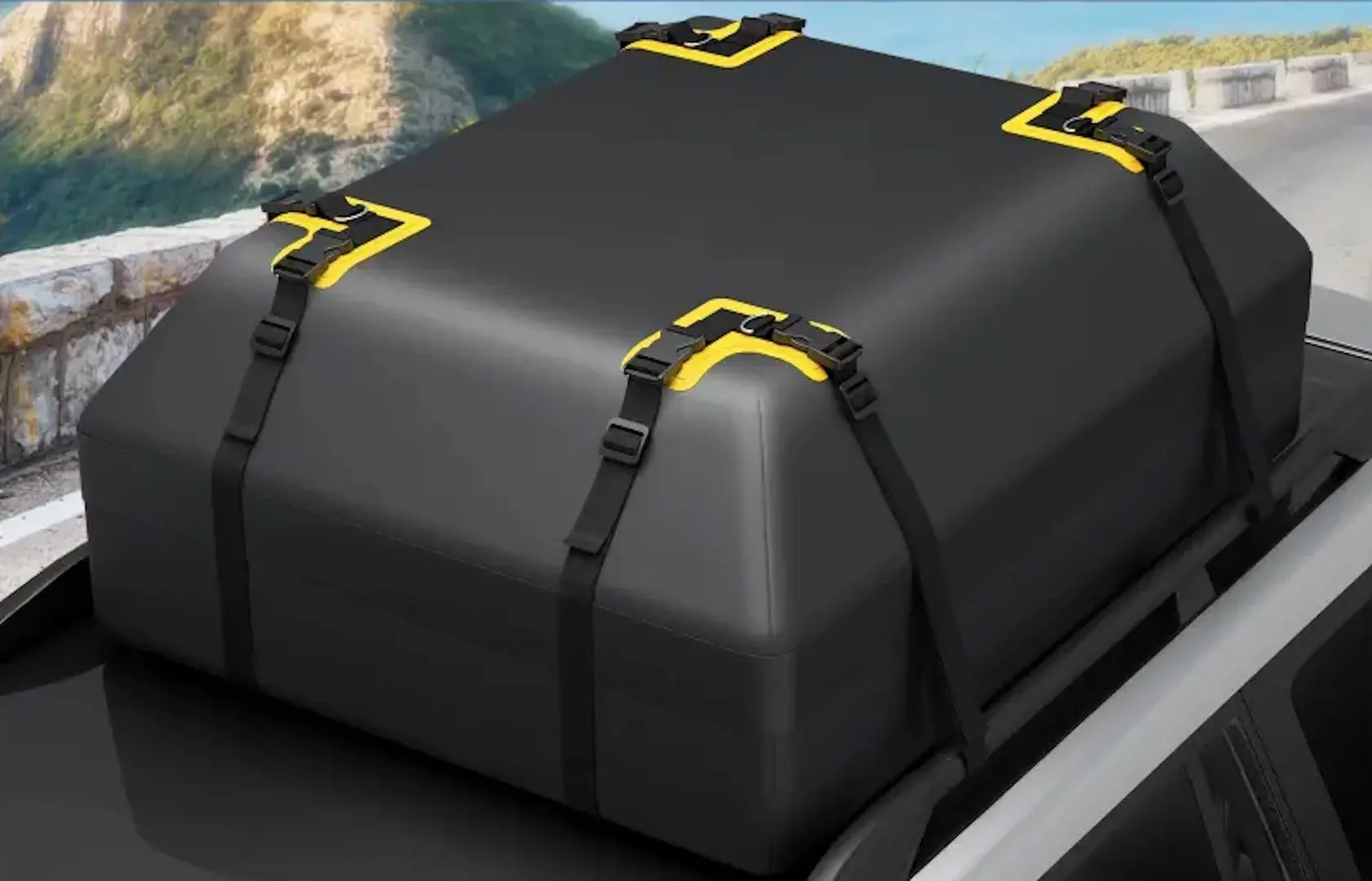 Автомобильный бокс Costway BG52232BK (Black/Yellow)