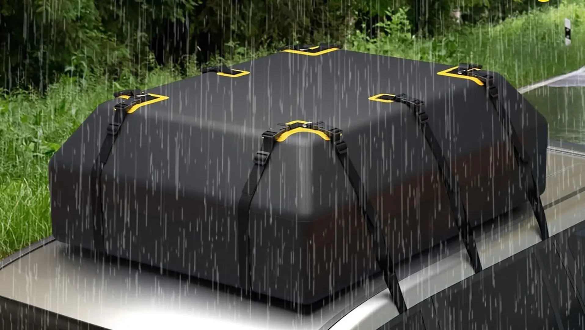 Автомобильный бокс Costway BG52233BK (Black/Yellow)