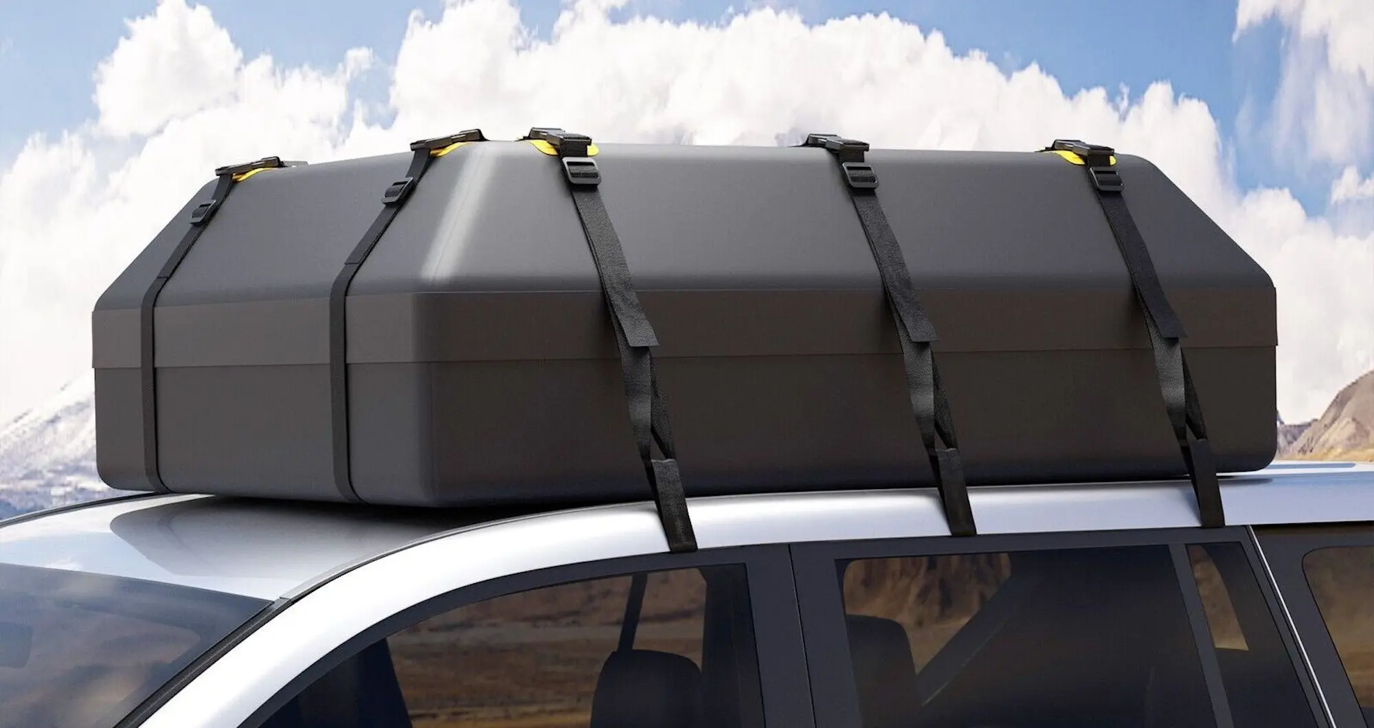 Автомобильный бокс Costway BG52233BK (Black/Yellow)