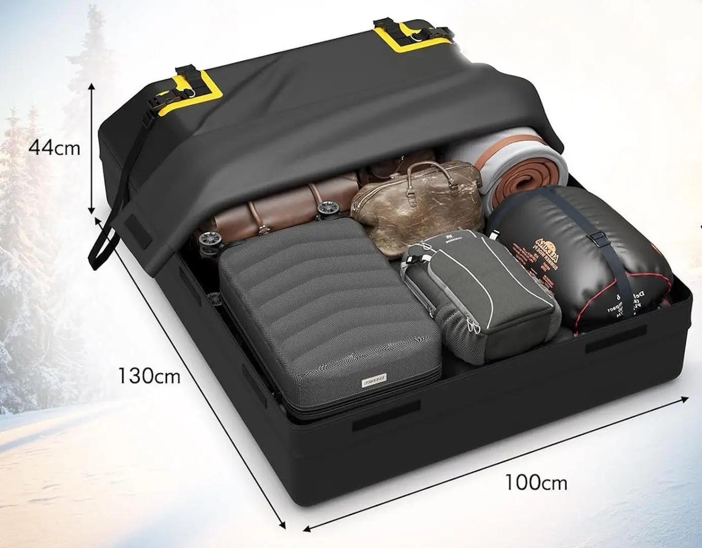 Автомобильный бокс Costway BG52233BK (Black/Yellow)