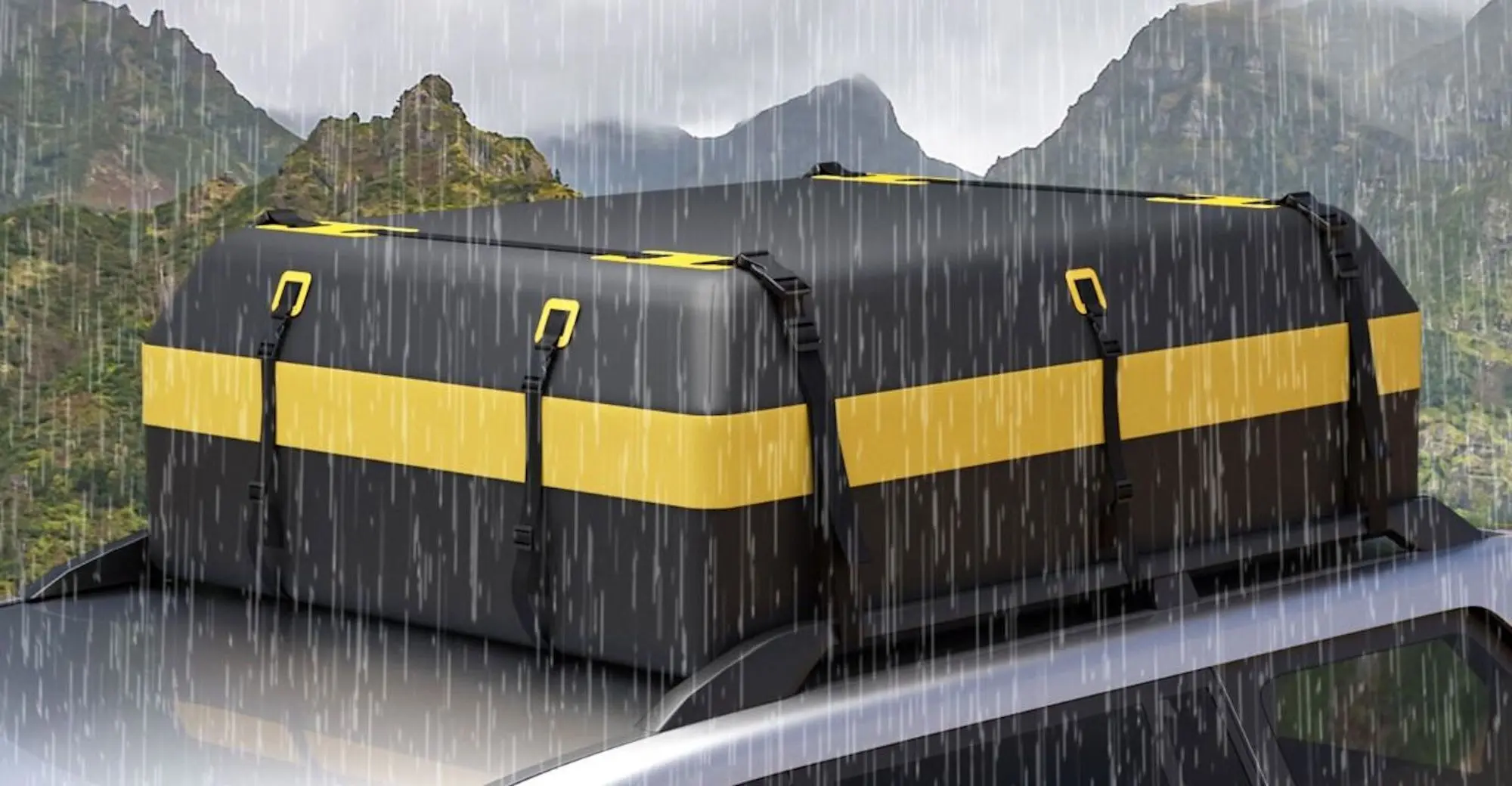 Автомобильный бокс Costway BG52234YE (Black/Yellow) - 3