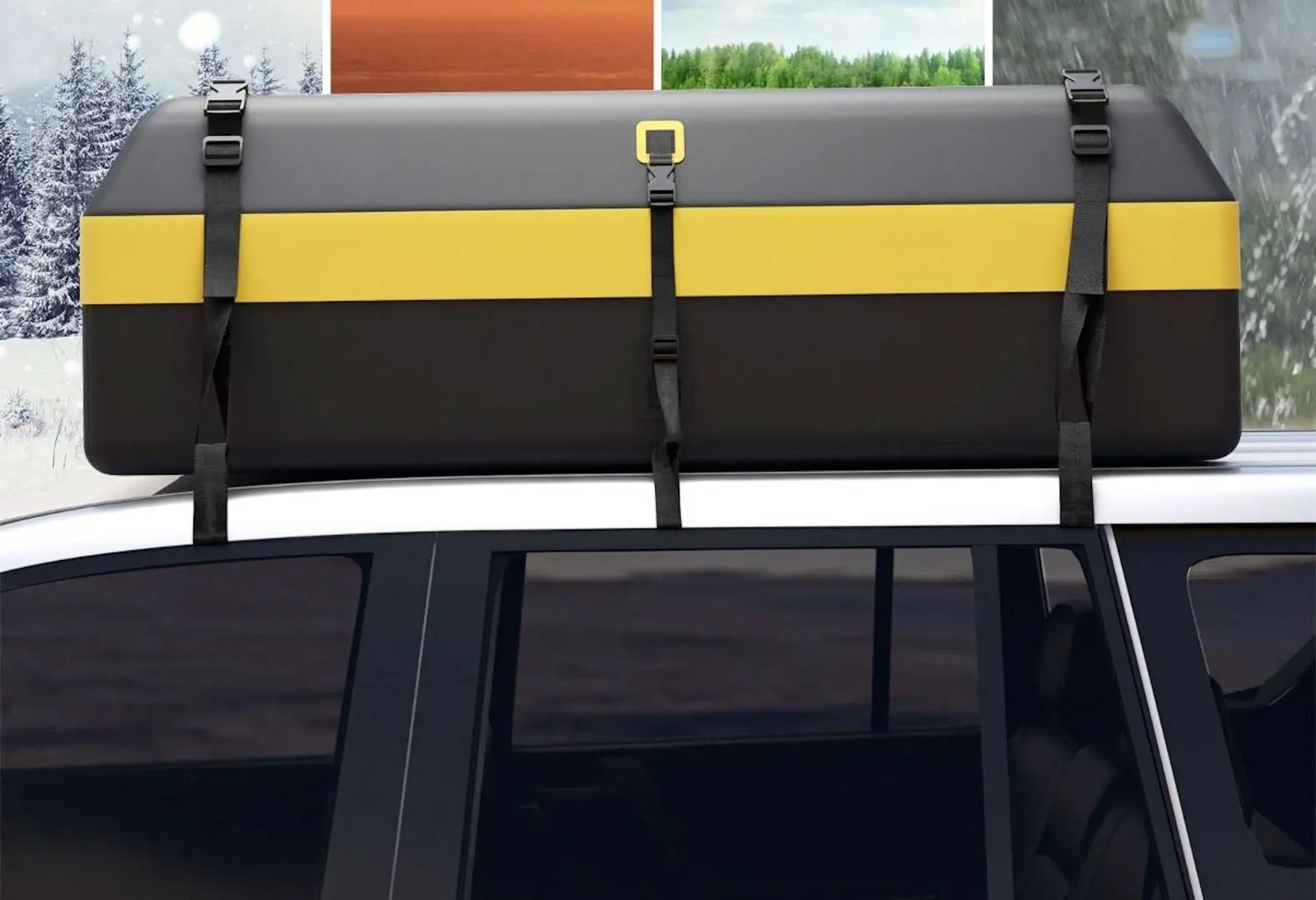Автомобильный бокс Costway BG52234YE (Black/Yellow) - 4