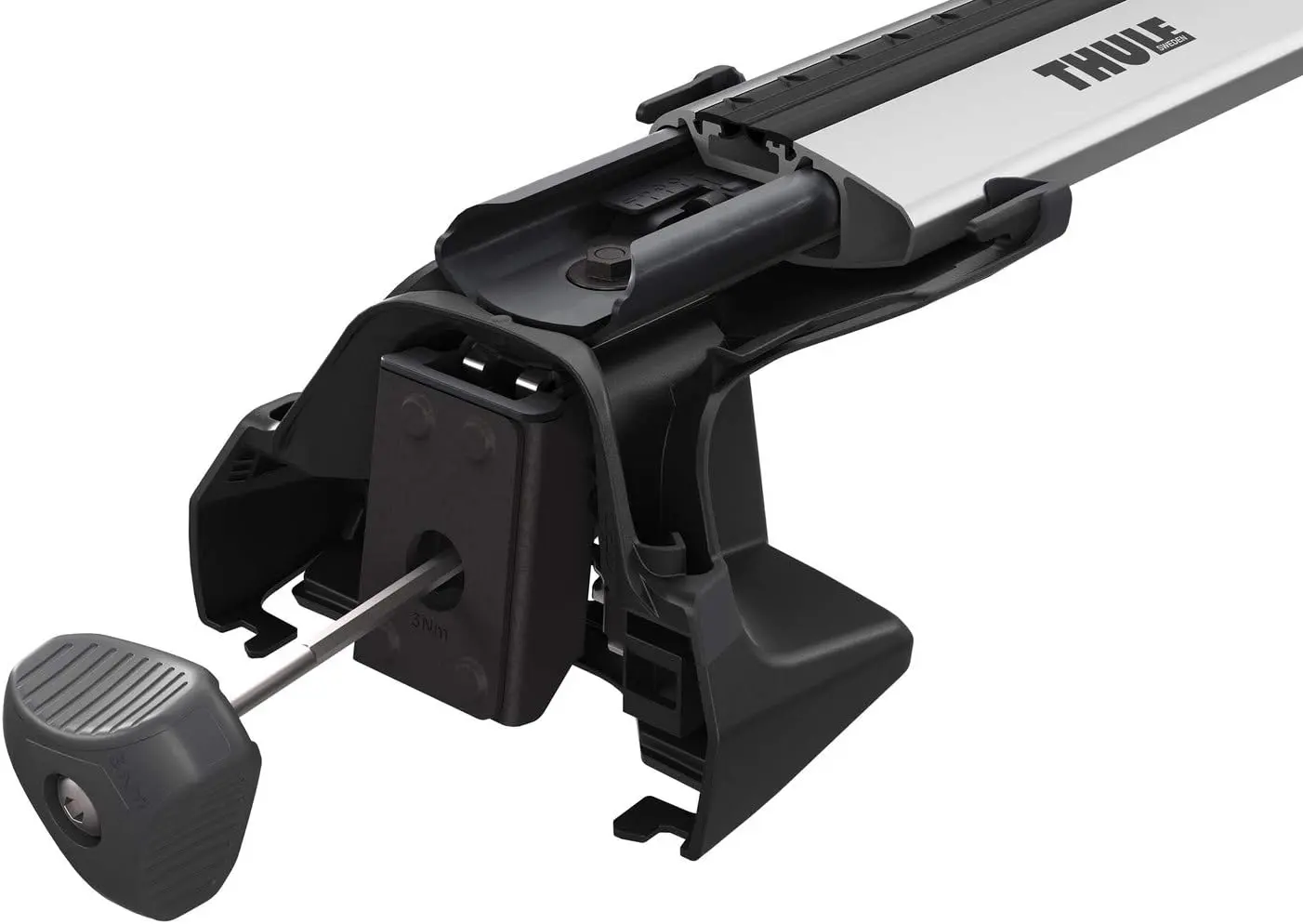 Portbagaj pentru masini cu acoperis neted Thule Edge 721100 + 720500 + 186 (Aluminum)