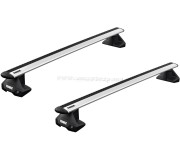 Portbagaj pentru masini cu acoperis neted Thule EVO 711100 + 710501 (Aluminum)