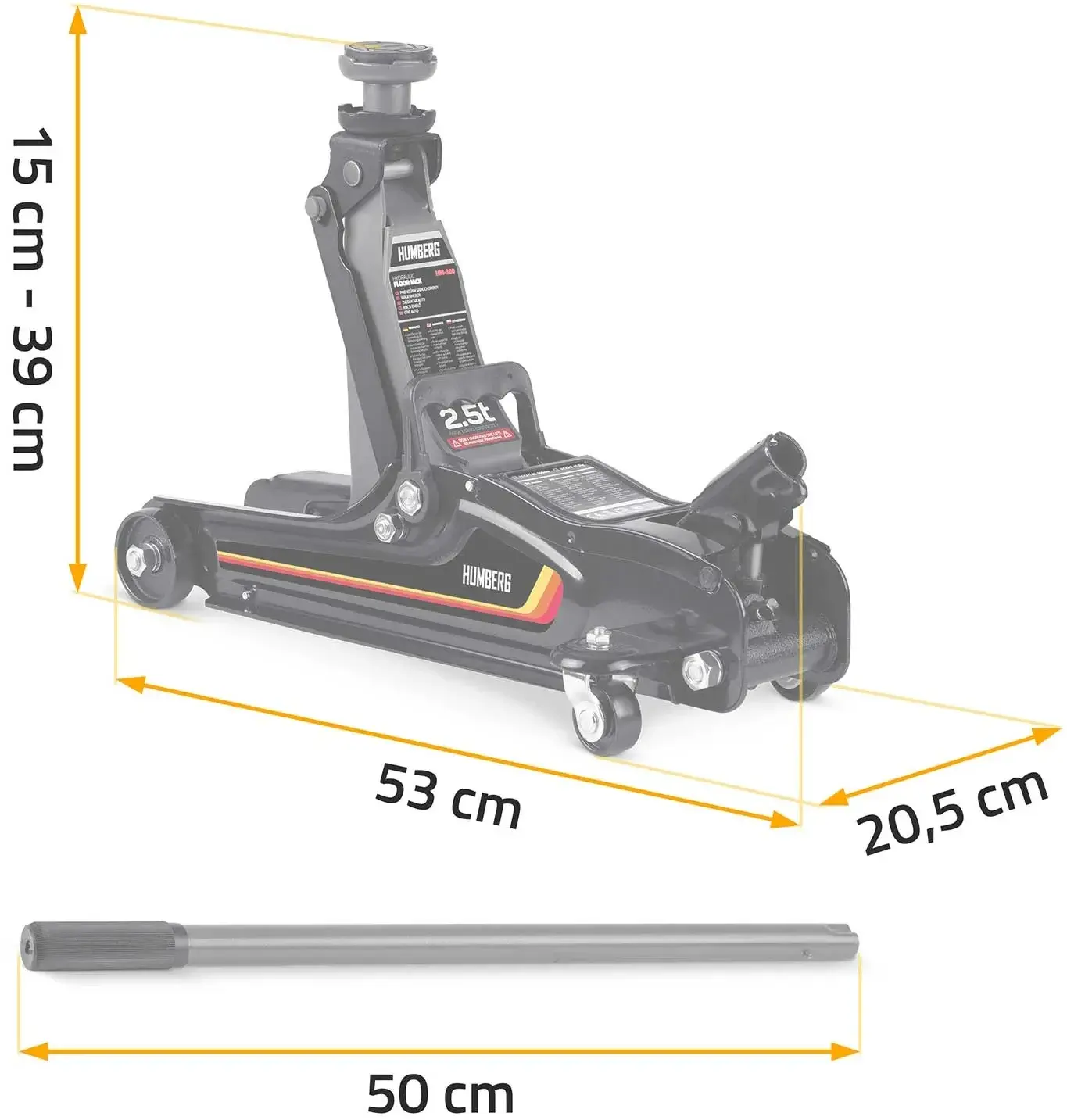 Cric hidraulic Humberg HM-380 538001 (Black) - 2