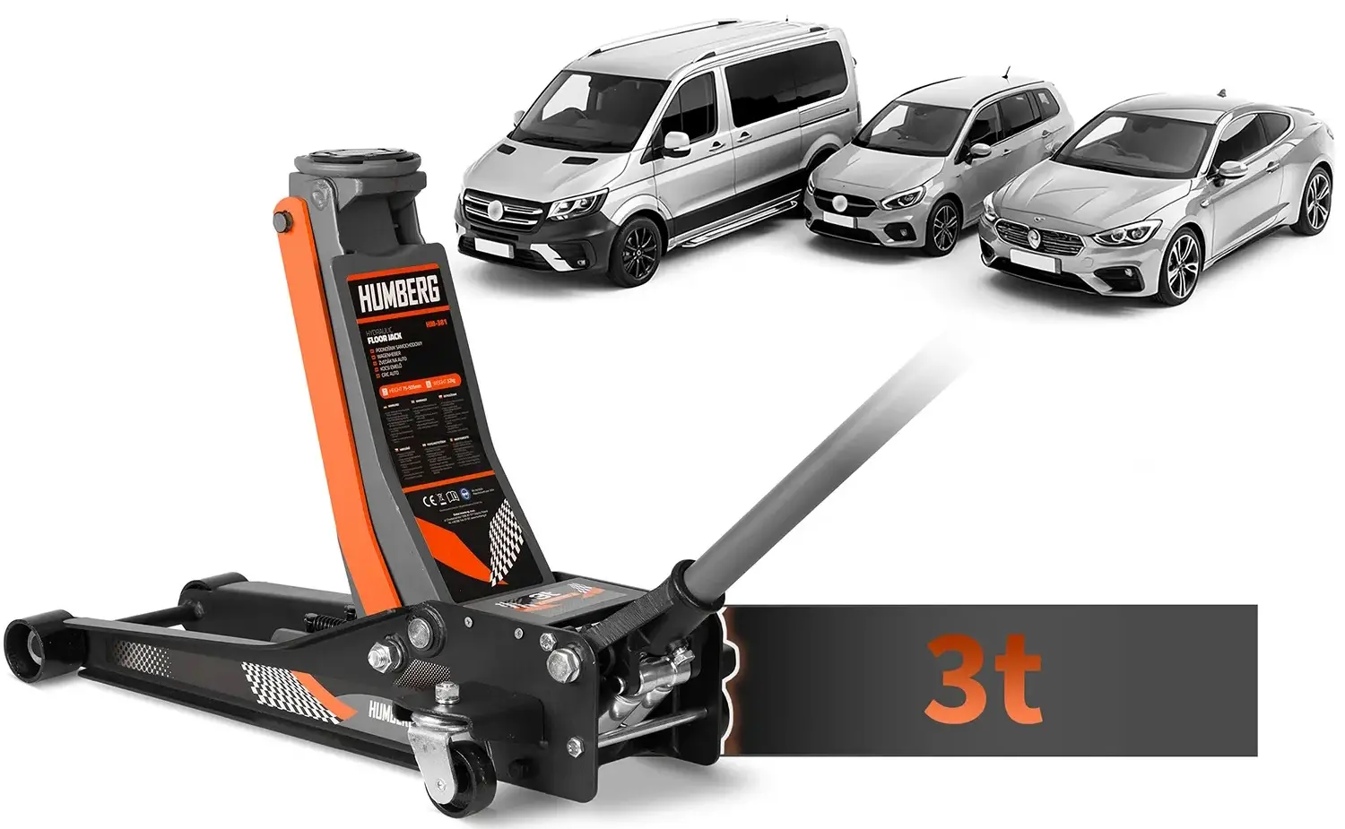 Cric hidraulic Humberg HM-381 538100 (Black/Orange) - 11