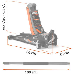 Cric hidraulic Humberg HM-381 538100 (Black/Orange) Thumb