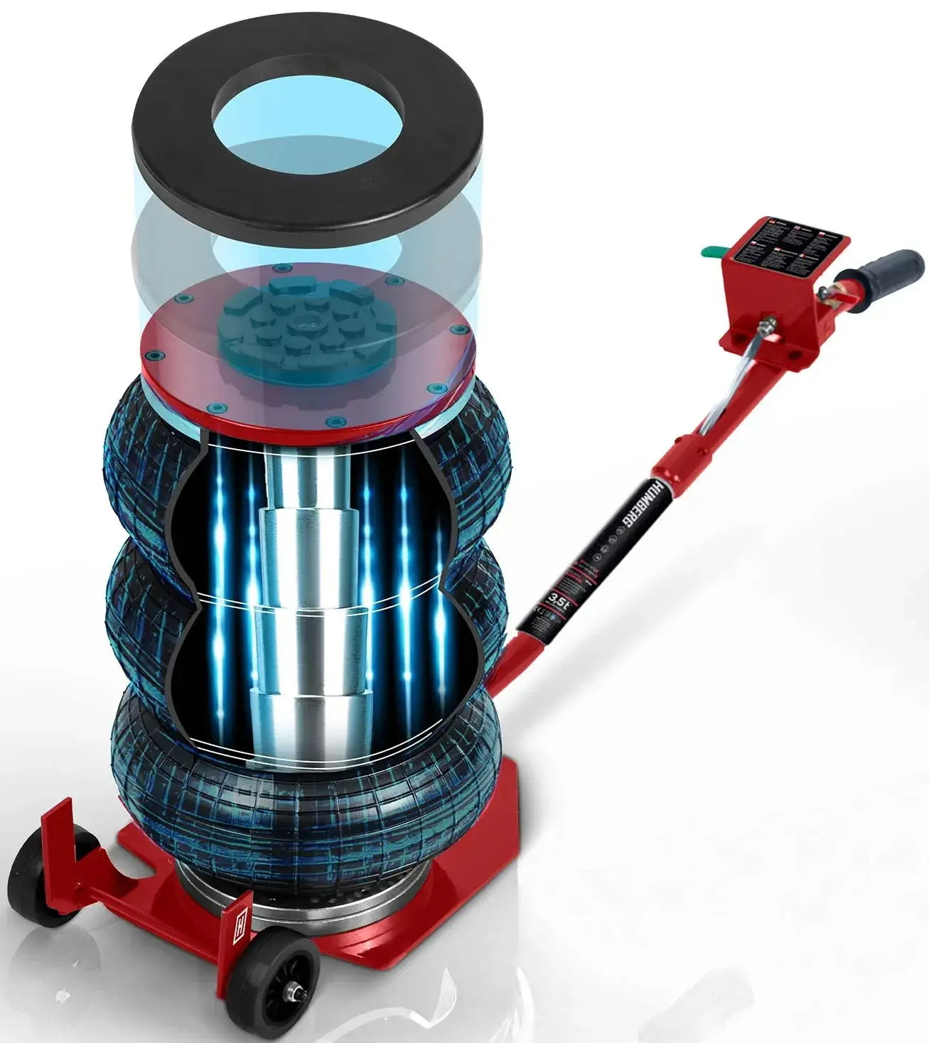 Cric pneumatic Humberg HM-382 538201 (Red/Black) - 14