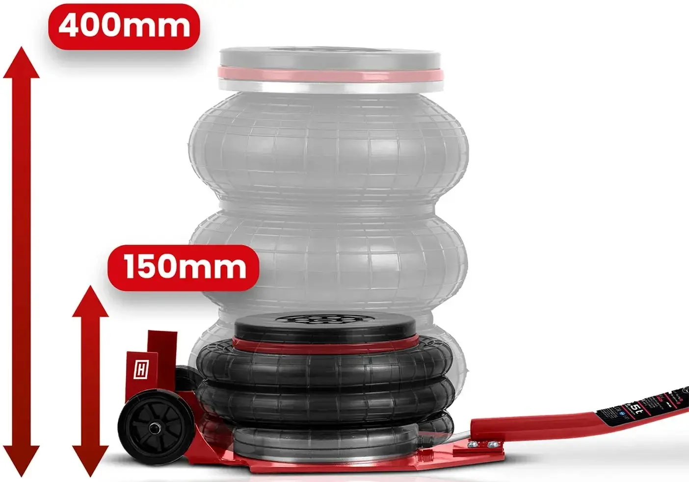 Cric pneumatic Humberg HM-382 538201 (Red/Black) - 15