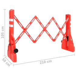 Bariera de trafic pliabila VidaXL 1150989 (Red) Thumb