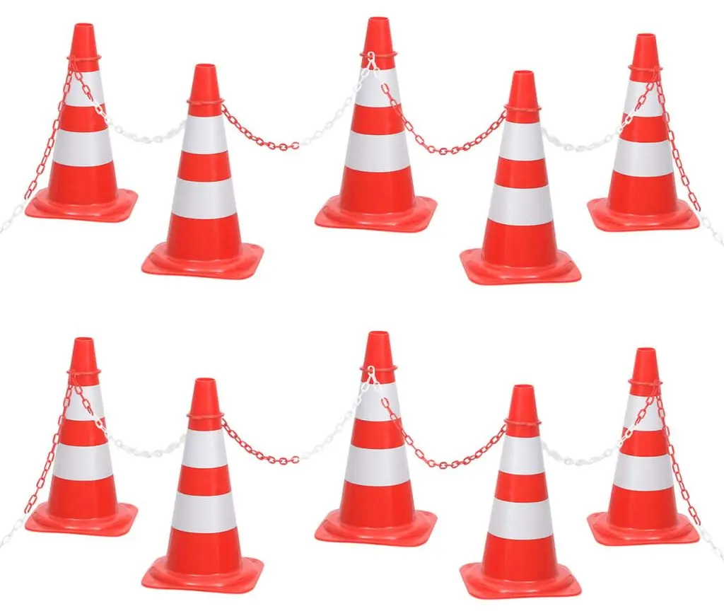 Набор дорожных конусов с цепью VidaXL 150948 (Red/White)