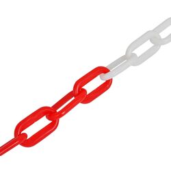Set stalpi pentru trafic cu lant VidaXL 141821 (Red/White) Thumb
