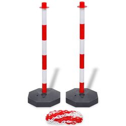 Набор дорожных столбиков с цепью VidaXL 141821 (Red/White)