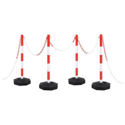 Набор дорожных столбиков с цепью VidaXL 150954 (Red/White)