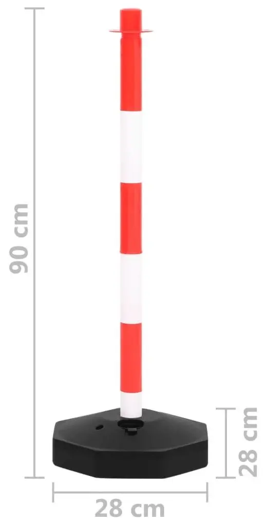 Набор дорожных столбиков с цепью VidaXL 150954 (Red/White)