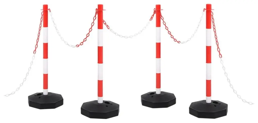 Набор дорожных столбиков с цепью VidaXL 150954 (Red/White)