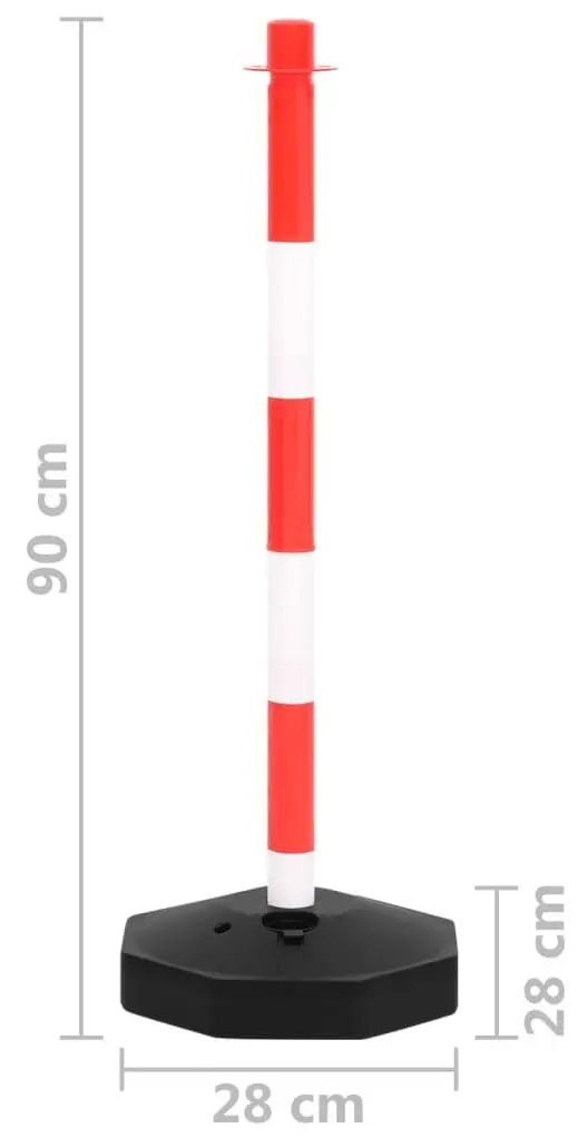 Набор дорожных столбиков с цепью VidaXL 150955 (Red/White)