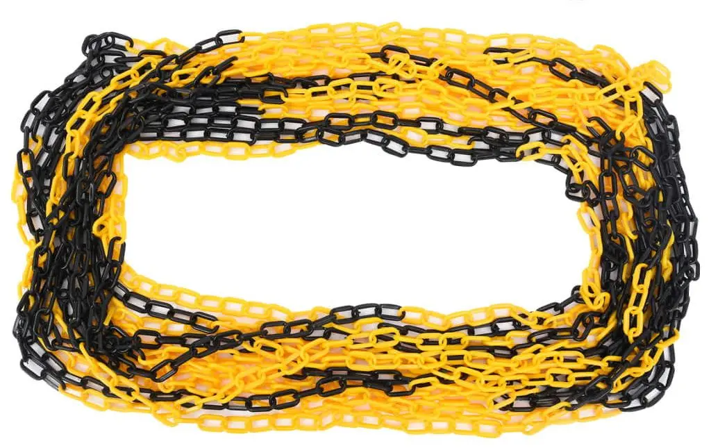 Set stalpi pentru trafic cu lant VidaXL 150956 (Yellow/Black)