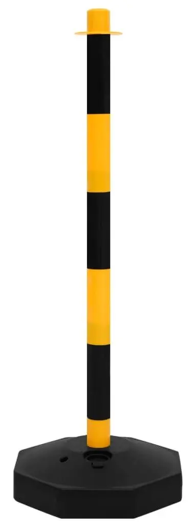 Set stalpi pentru trafic cu lant VidaXL 150956 (Yellow/Black)