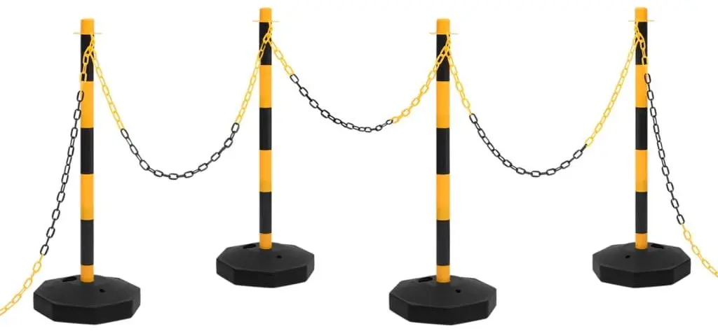 Набор дорожных столбиков с цепью VidaXL 150957 (Yellow/Black)