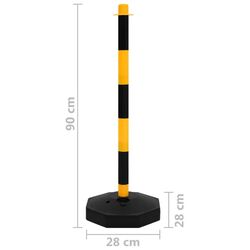 Набор дорожных столбиков с цепью VidaXL 150958 (Yellow/Black) Thumb