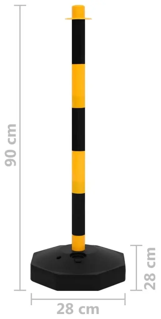 Набор дорожных столбиков с цепью VidaXL 150958 (Yellow/Black)